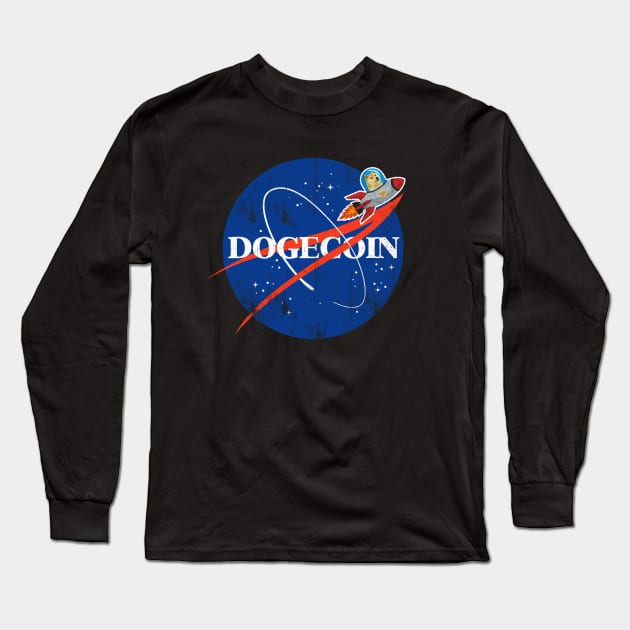 Dogecoin NASA parody - Vintage Style Long Sleeve T-Shirt by wookiemike